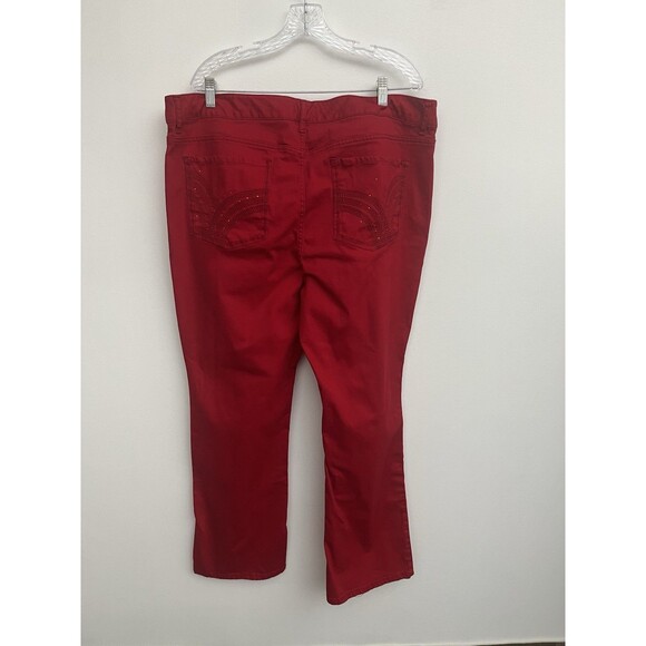 Faded Glory Women’s jeans Red Plus 22W Mid Rise 5 Pockets Stretch Denim - Picture 2 of 9